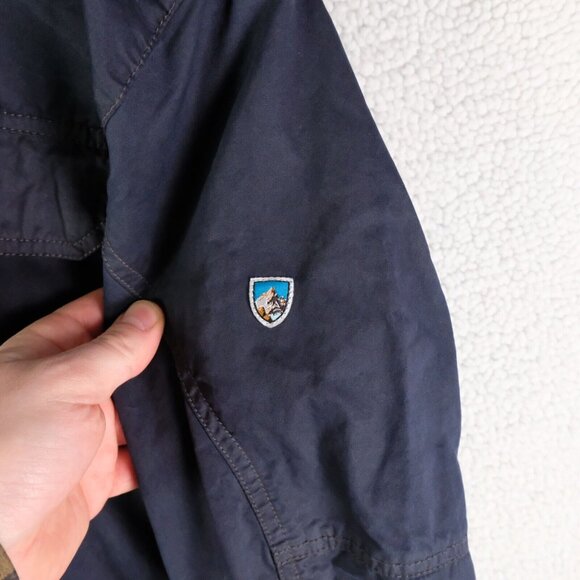 Kuhl Jacket Womens Small Blue Waxed Canvas Hooded Outdoor Hiking Utility Pockets - Picture 4 of 10
